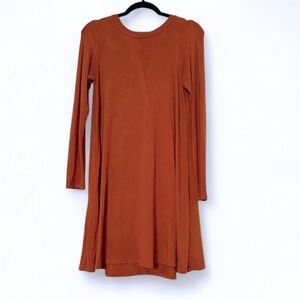 2/$30 American Eagle dress rust color long sleeve with keyhole back SZ S